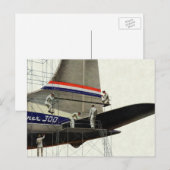 Carte Postale Transport vintage, maintenance des avions (Devant / Derrière)