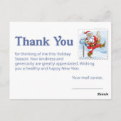 Carte Postale Transporteur de courrier - Scène Père Noël (Dos)