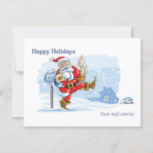 Carte Postale Transporteur de courrier - Scène Père Noël