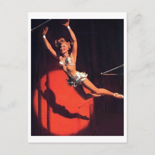 Carte Postale Trapeze Pin Up (Devant)