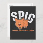 Carte Postale Trash Mail Spam dossier Spig Pig (Devant / Derrière)