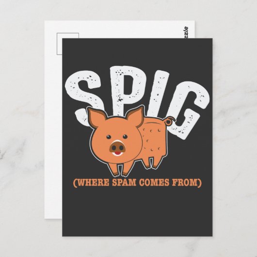 Carte Postale Trash Mail Spam dossier Spig Pig (Devant / Derrière)