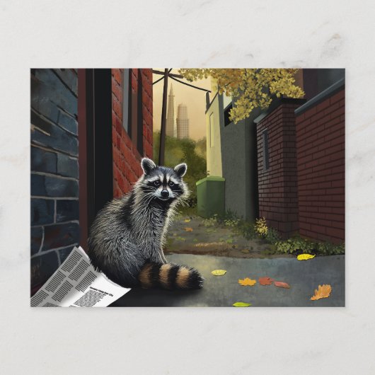 Carte Postale Trash Panda prend une décision (Devant)