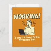 Carte Postale Travail : Couper dans le temps Facebook (Devant / Derrière)