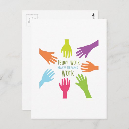 Carte Postale Travail d'équipe (Devant / Derrière)