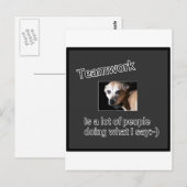 Carte Postale Travail d'équipe (Devant / Derrière)