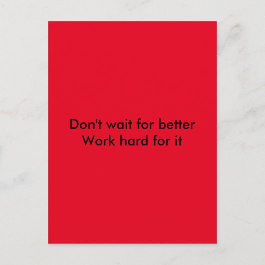 Carte Postale Travail dur (Devant)