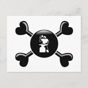 Carte Postale Travail Métal Crossbones