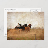 Carte Postale Travail sur le terrain à cheval (Devant / Derrière)