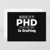 Carte Postale Travail sur mes projets PHD moitié fait dans l'art (Devant / Derrière)