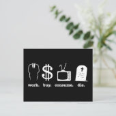 Carte Postale travailler acheter consommer (Debout devant)