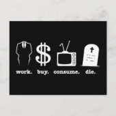 Carte Postale travailler acheter consommer (Devant)