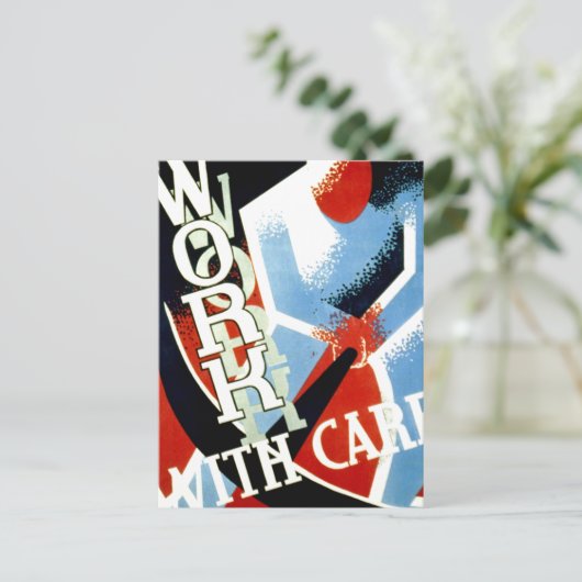 Carte Postale Travailler avec soin (Debout devant)