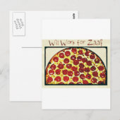 Carte Postale Travaillera pour Pizza (Devant / Derrière)