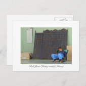 Carte Postale Travailleur fatigué à Souk Juma, Koweït (Devant / Derrière)