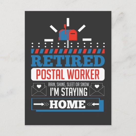 Carte Postale Travailleur Postal Retraité Funny Postman Retraite (Devant)