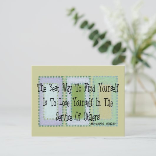 Carte Postale Travailleur social (Citation Mahandas Gandhi) (Debout devant)