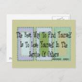 Carte Postale Travailleur social (Citation Mahandas Gandhi) (Devant / Derrière)