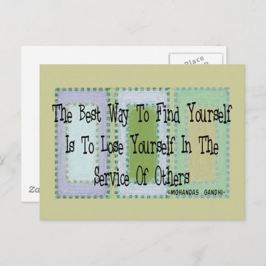 Carte Postale Travailleur social (Citation Mahandas Gandhi) (Devant / Derrière)