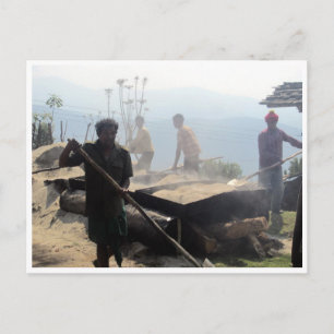 Carte Postale travailleurs bhoutanais
