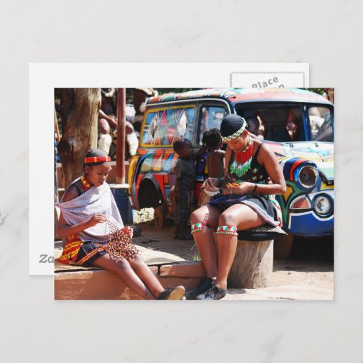 Carte Postale Travailleurs de perles (Devant / Derrière)