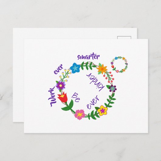 Carte Postale Travaillez toujours plus intelligemment, Soyez tou (Devant / Derrière)