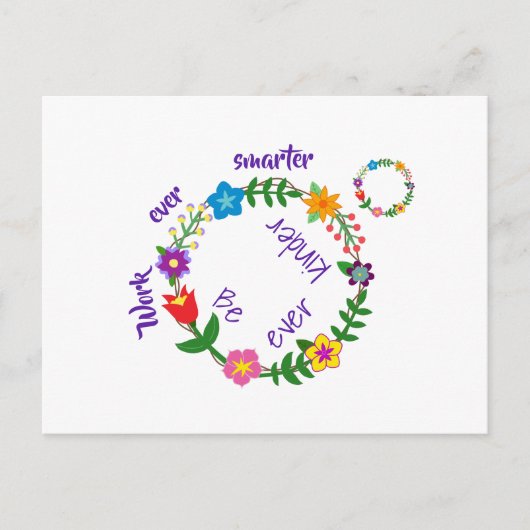 Carte Postale Travaillez toujours plus intelligemment, Soyez tou (Devant)