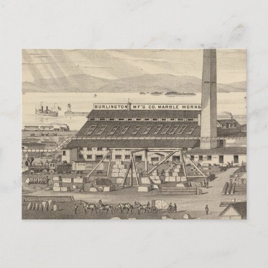 Carte Postale Travaux de marbre de Burlington Manufacturing Co. (Devant)