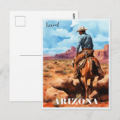 Carte Postale Travel Arizona, Cowboy sur Horseback (Devant / Derrière)
