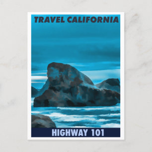 Carte Postale Travel California, Highway 101, Retro Travel