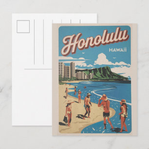 Carte Postale Travel Honulu, Hawaii cadeaux de plage tropicale