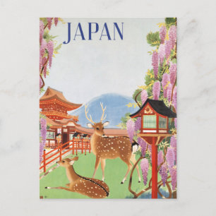 Carte Postale Travel Japan by Train Vintage