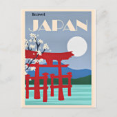 Carte Postale Travel Japan, illustration vintage, (Devant)