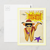 Carte Postale Travel Miami Florida Beach Vintage (Devant / Derrière)