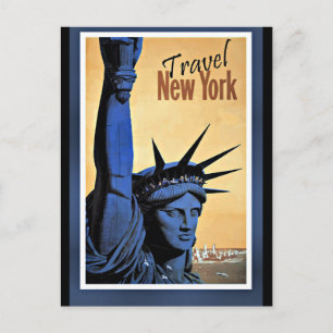 Carte Postale Travel New York, affiche de voyage vintage,