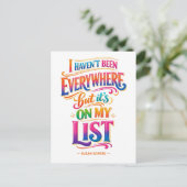 Carte Postale Travel Quote: It's on My List (Debout devant)