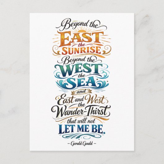 Carte Postale Travel Quote: Wander-Thirst (Devant)