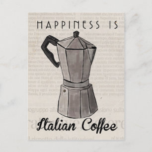 Carte Postale Travel Sketch Postcard : Coffee Press italien