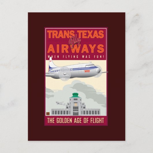 Carte Postale TRAVEL-Trans Texas Airways- (Devant)