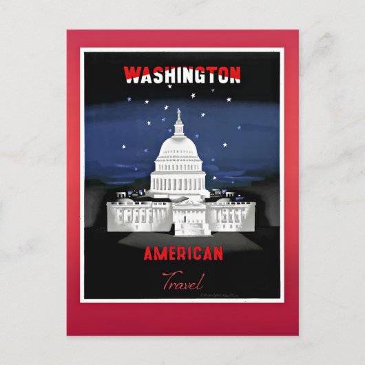 Carte Postale Travel Washington, poster vintage, (Devant)