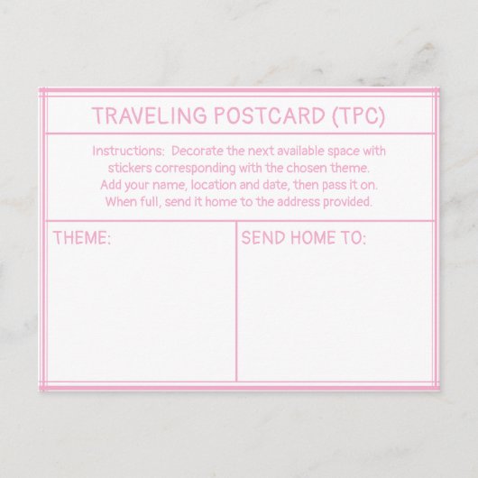 CARTE POSTALE TRAVELING POSTCARD (TPC) (Devant)