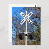 Carte Postale Traversée De Chemins De Fer Avec Crossbucks Invert (Devant / Derrière)