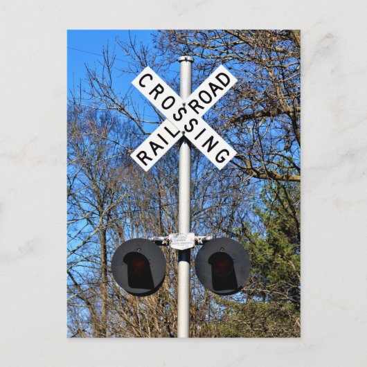 Carte Postale Traversée De Chemins De Fer Avec Crossbucks Invert (Devant)