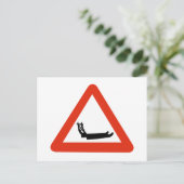 Carte Postale Traversée de chiens, signalisation routière, Groen (Debout devant)