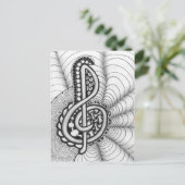 Carte Postale Treble Clef Music Doodle (Debout devant)