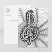Carte Postale Treble Clef Music Doodle (Devant / Derrière)