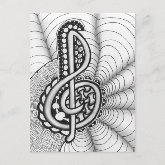 Carte Postale Treble Clef Music Doodle (Devant)