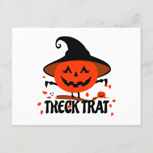 Carte Postale Treck Trat Citrouille Sourire