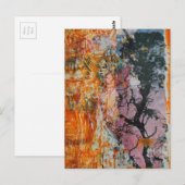 Carte Postale Tree Mixed Media Collage (Devant / Derrière)