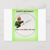 Carte Postale Tree Surgeon Arborist at work present Chainsaw (Devant)